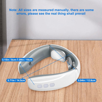 Belro electric shock pulse neck and shoulder massager with kneading nodes and electronic controls for personal care.