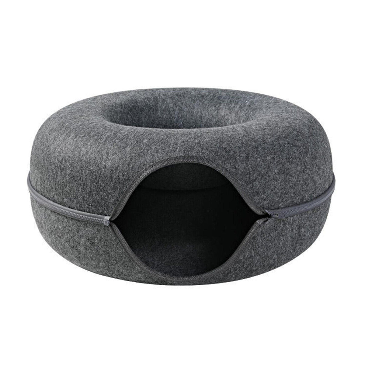 Belro Tunnel Interactive Cat Bed showing a cozy, enclosed tunnel design with soft fabric for playful feline comfort.
