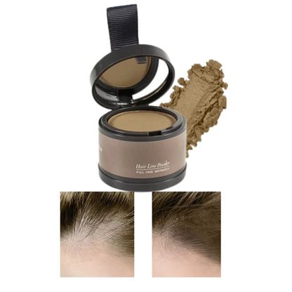 Belro Hair Root Concealer Powder applied to scalp, blending seamlessly to cover roots and enhance hair appearance.