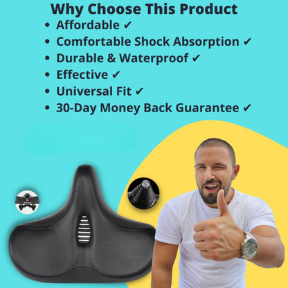 Belro extra large bike seat with thick foam padding and waterproof cover, designed for comfortable outdoor cycling.