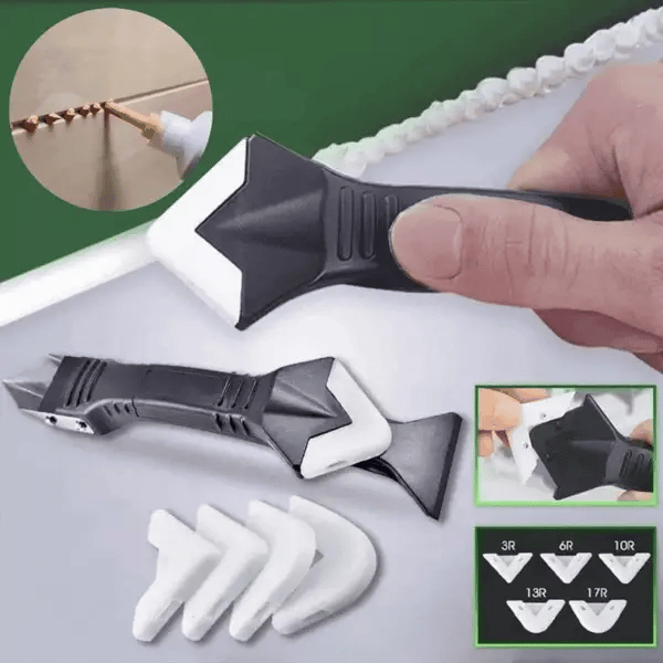 Belro 3-in-1 caulk remover tool for silicone, with ergonomic handle and multiple blades for easy caulking removal, tools & hardware.