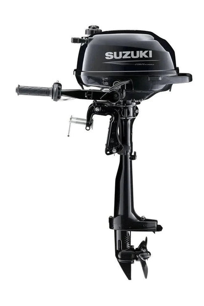 Suzuki 2.5 HP Outboard Motor Model DF2.5S5 by Casavibeo, showing the compact engine with controls and brand label.