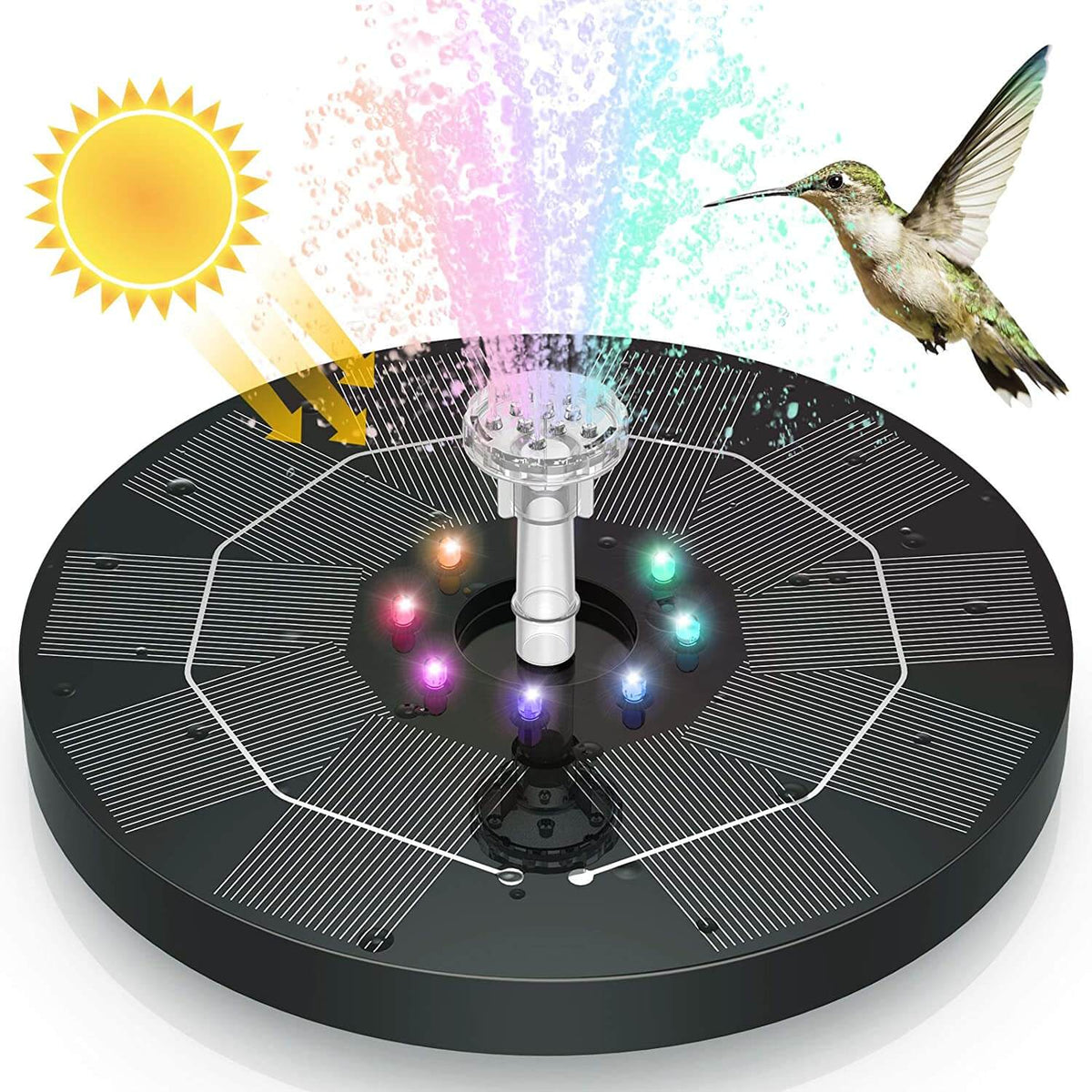 Belro LED solar energy garden fountain with water feature, ideal for home and outdoor garden decor.