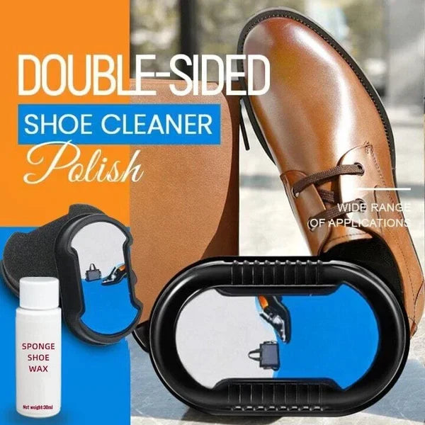 Belro Shoe Dual Sponge Polisher for footwear, showing the dual-sided sponge applicator on a clean shoe surface.