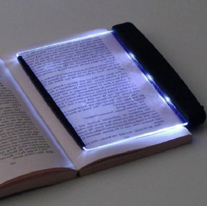 Belro premium flat book panel reading night light attached to a book, ideal for office and stationery use, providing gentle illumination