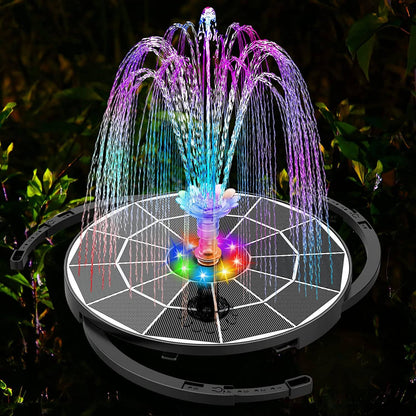 Belro LED solar energy fountain with water feature, suitable for home and garden decor, powered by solar energy, outdoor decoration