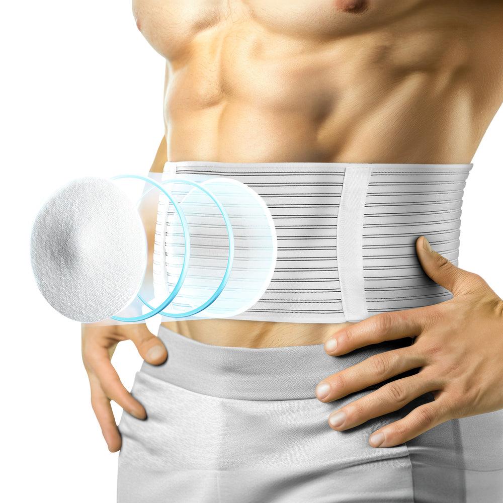 Belro umbilical and abdominal hernia support belt with padded design, adjustable for comfortable abdominal support.