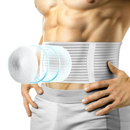 Belro umbilical and abdominal hernia support belt with padded design, adjustable for comfortable abdominal support.