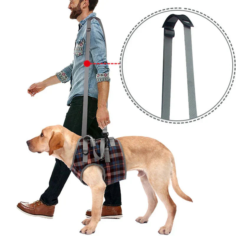 Mivoza orthopedic dog harness with adjustable straps, providing front and rear leg support, breathable and designed for pet mobility.