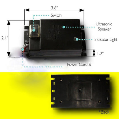 Belro Ultrasonic Car Squirrel Repeller in outdoor setting, designed to deter squirrels from vehicles with ultrasonic sound technology.