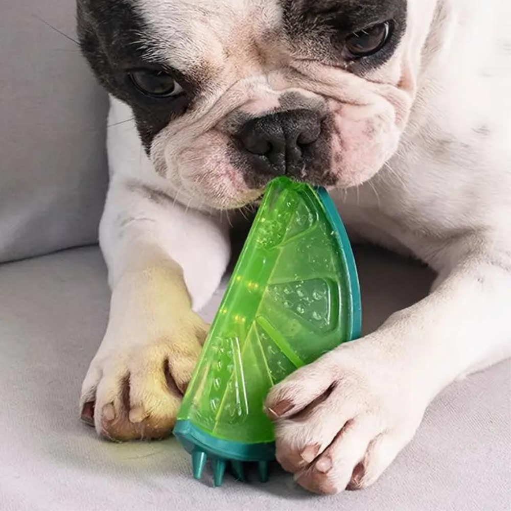 Belro cooling freezable summer dog teething chew toy, made of durable material for canine dental relief and cooling comfort.