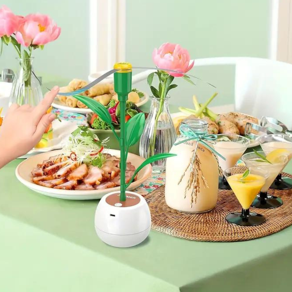 Belro tabletop fly repellent fan for outdoor pest control, compact fan designed to deter flies and insects in outdoor spaces.