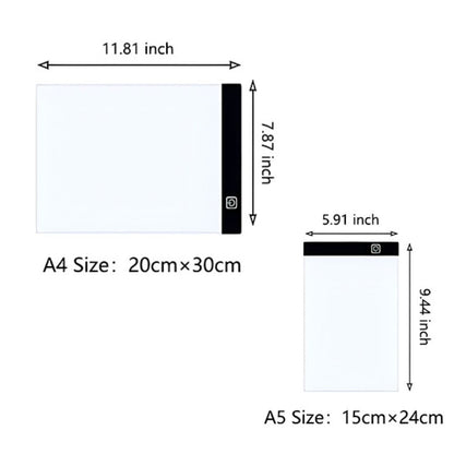 Ultra-thin LED drawing tablet for tracing and sketching by Belro, showing sleek design and illuminated drawing surface.