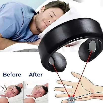 Belro anti-snore ring in red, designed to reduce snoring and improve sleep quality by helping clear airways naturally.