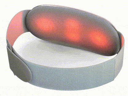 Belro washable heated menstrual relief pad shown on a woman’s lower abdomen for pain relief during menstrual cramps.