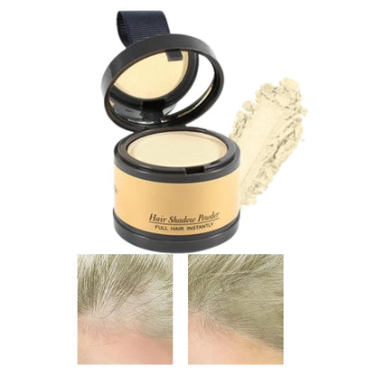 Belro Hair Root Concealer Powder in a compact container, showing the powder and applicator brush for quick hair root touch-ups.