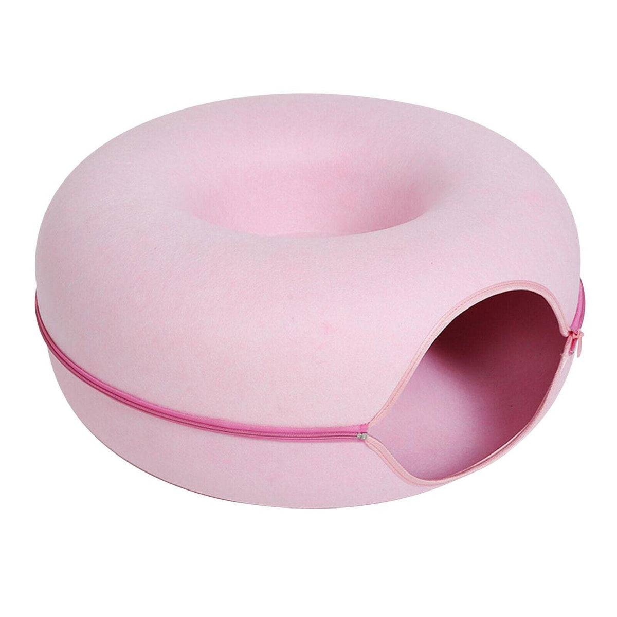Belro Tunnel Interactive Cat Bed showing a cozy, fabric-covered tunnel designed for cats to play and rest inside.