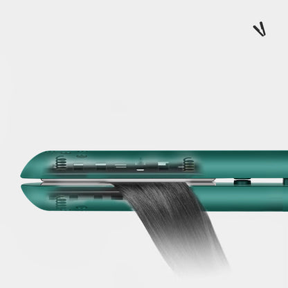BowLift HairFlex Mini 2-in-1 curling and straightening iron with ceramic coating, compact styling tool for versatile hair styling.