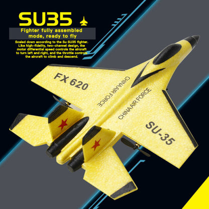RC SU35 aircraft toy by Belro with LED lights, remote control glider airplane, detailed model of fighter jet for flying fun