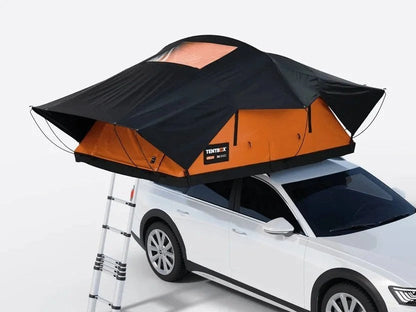 Casavibeo TentBox Lite XL roof top tent set up on a vehicle, showcasing its spacious design and easy installation for outdoor camping.