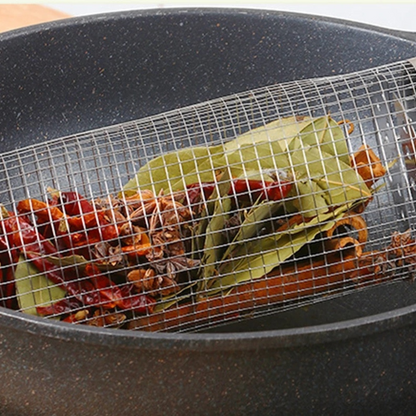 Belro stainless steel round barbecue grilling basket for grilling and cooking, ideal for outdoor barbecues and kitchen use