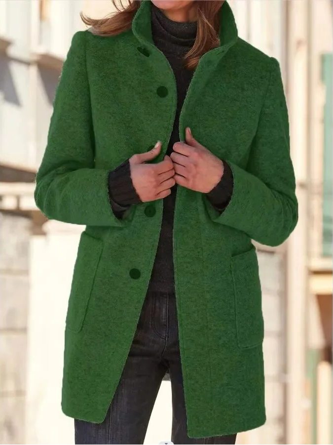 Elegant wool coat by Belro, stylish long coat with classic design and warm wool material, suitable for cold weather.