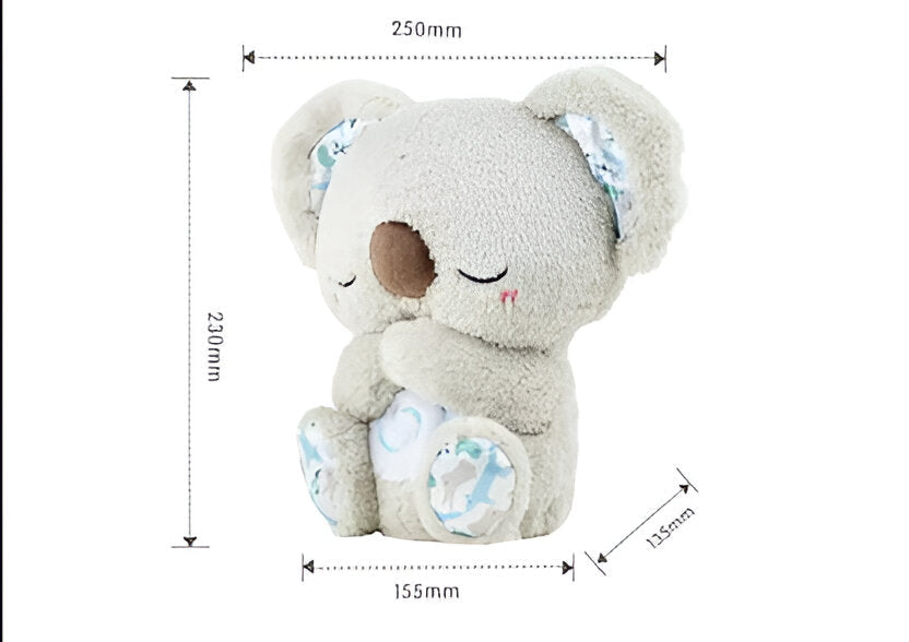 Belro Anxiety Relief Koala plush toy with music, lights, and rhythmic breathing motion for calming relaxation and comfort.