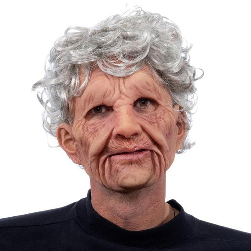 Realistic full face latex Halloween mask by BowLift, featuring detailed creepy facial features suitable for cosplay and costume wear.