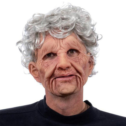 Realistic full face latex Halloween mask by BowLift, featuring detailed creepy facial features suitable for cosplay and costume wear.