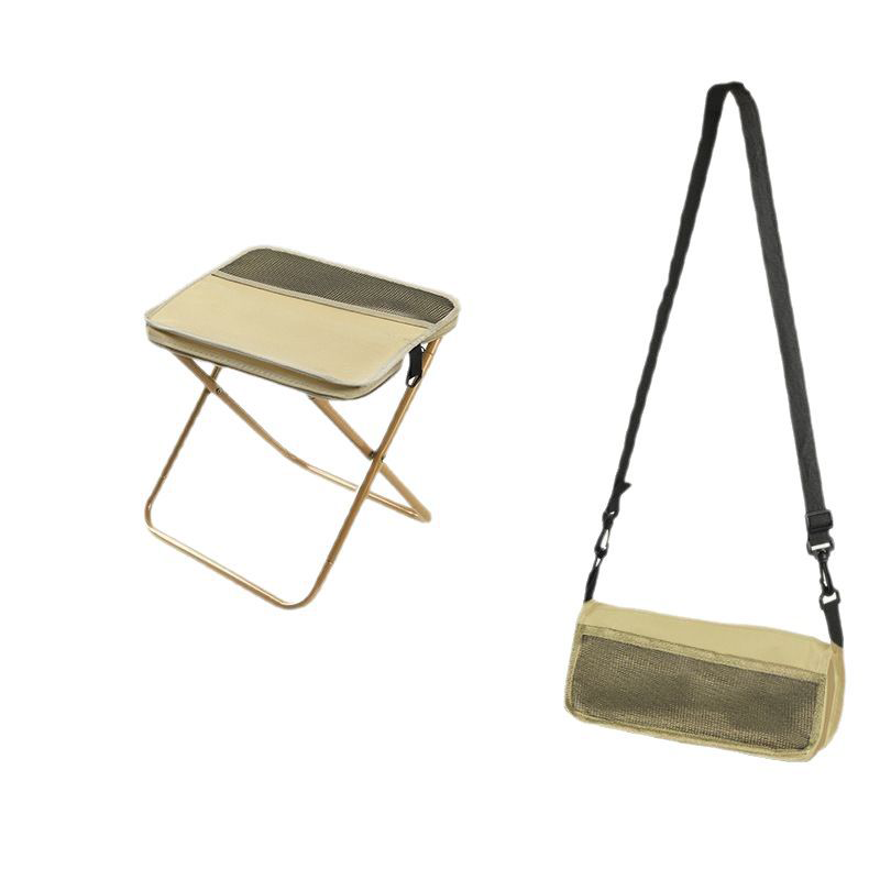 BowLift foldable backpack stool, lightweight portable seat for hiking and camping, shown in compact folded form.