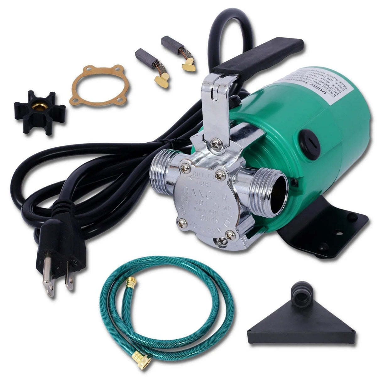 Casavibeo 330 GPH utility pump with 6-foot hose kit for garden, pool, hot tub, and rain barrel drainage or water transfer.