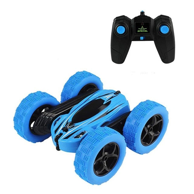 Belro High-Impact RC Stunt Car racing on a track, showcasing its durable automotive build and vibrant design.