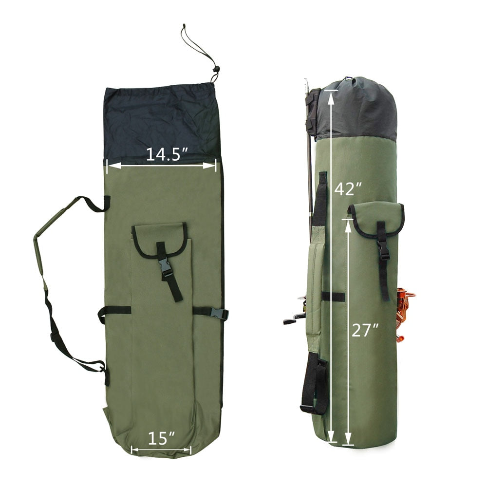 Belro portable fishing rod and tackle bag with multiple compartments, designed for anglers and outdoor fishing gear storage.