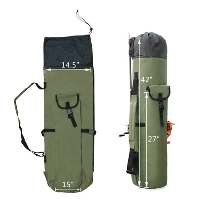 Belro portable fishing rod and tackle bag with multiple compartments, designed for anglers and outdoor fishing gear storage.
