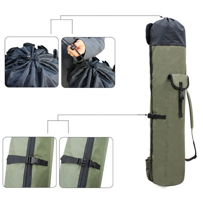 Belro portable fishing rod and tackle bag with multiple compartments, durable fabric, and adjustable straps for outdoor fishing trips.