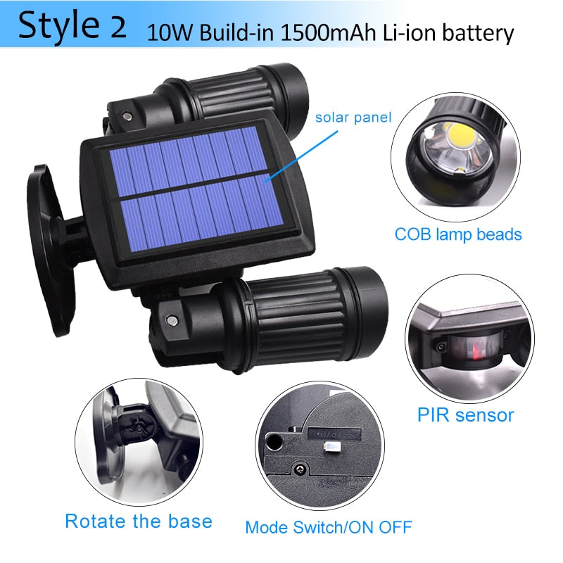 Belro Super Bright Outdoors Motion Sensor Solar LED Lights installed in a garden, illuminating the outdoor space at night