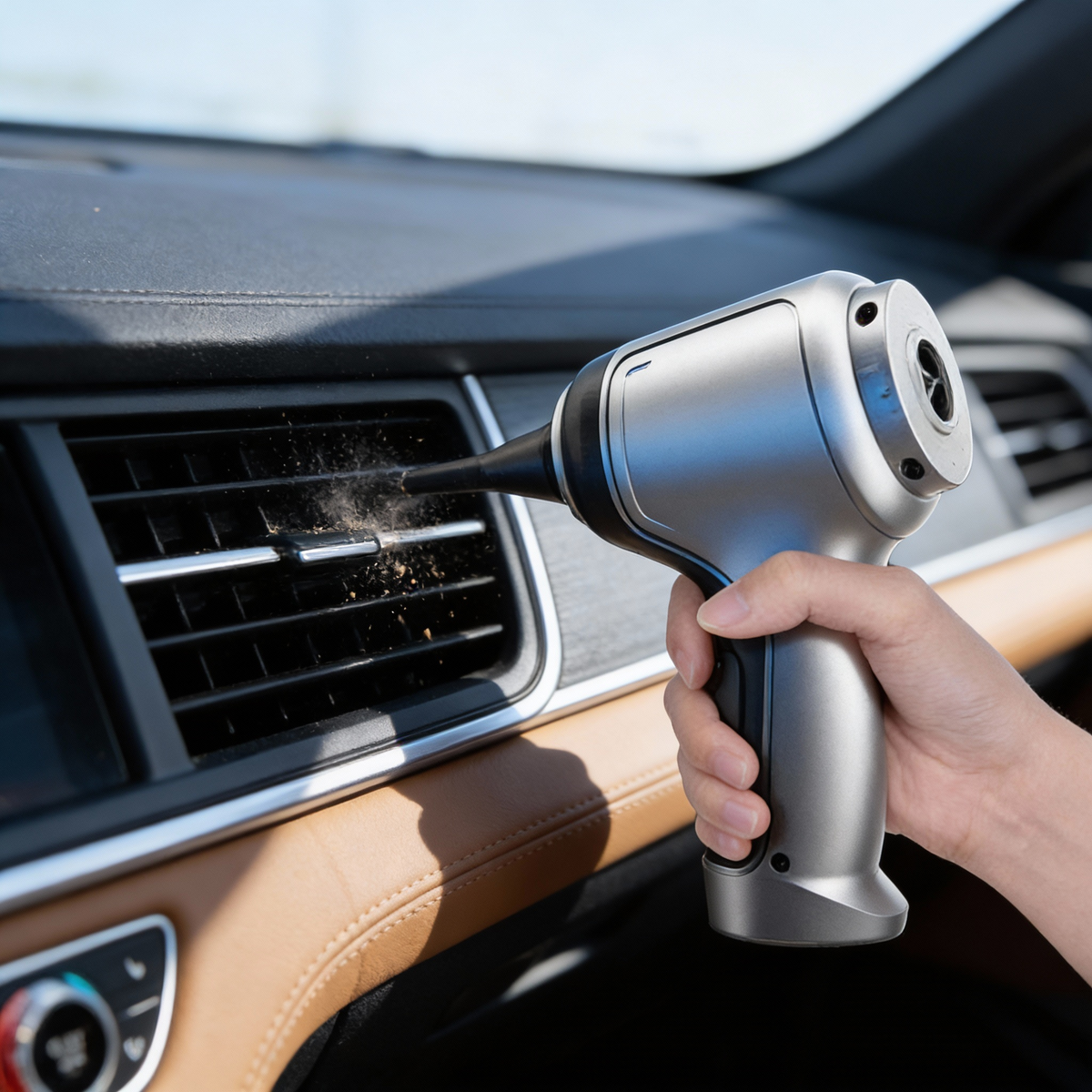 BowLift cordless car vacuum cleaner with a sleek design, portable and rechargeable for deep cleaning of vehicle interiors.