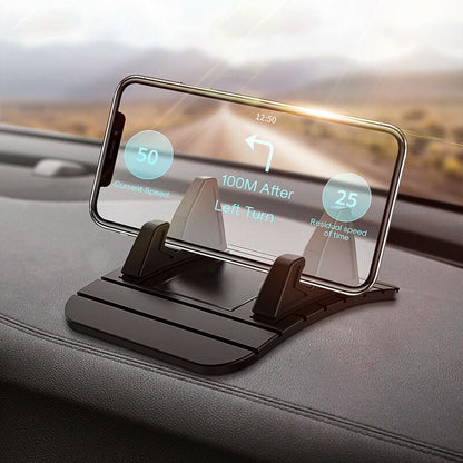 Belro non-slip car phone holder mounted on a vehicle dashboard, designed for secure smartphone placement during driving.