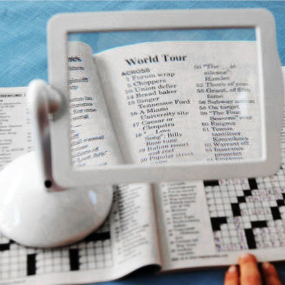 Belro LED screen page magnifier displaying a clear, enlarged view of a digital document on an electronics optics magnifier.