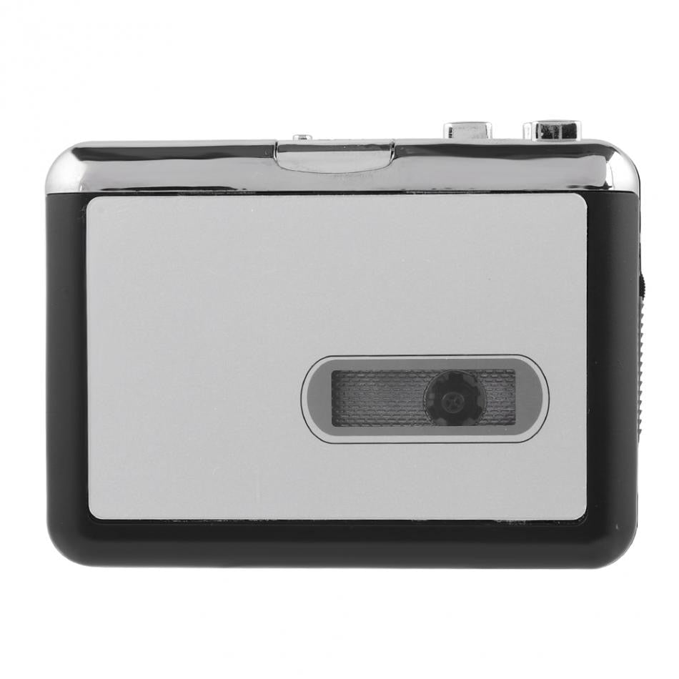 Belro cassette tape to USB converter connected to a computer, showcasing portable audio conversion device for digital music transfer.