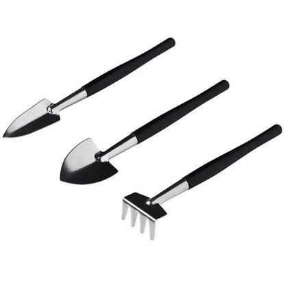 Casavibeo mini garden tools set with 16 pieces for succulents and bonsai, including small shovels, trowels, and pruning tools.