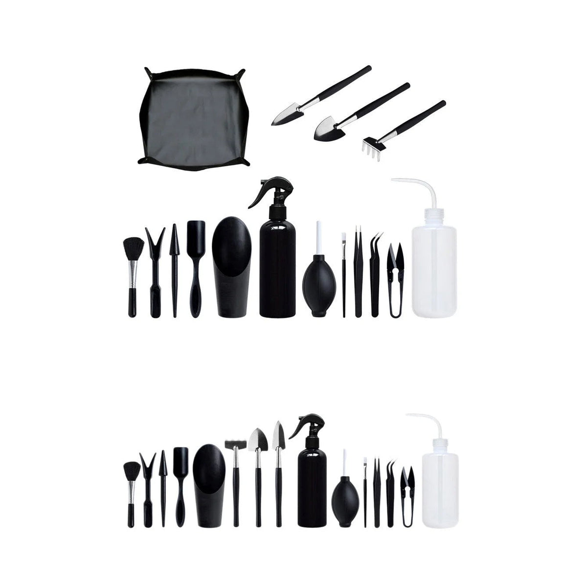 Casavibeo 16-piece mini garden tools set for succulents and bonsai, includes small pruning shears, trowel, and planting tools.