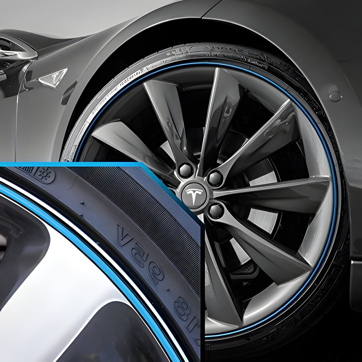 Belro Pro Wheel Rim Protector for outdoor use, showing a close-up of the durable rim protection device on a vehicle wheel.