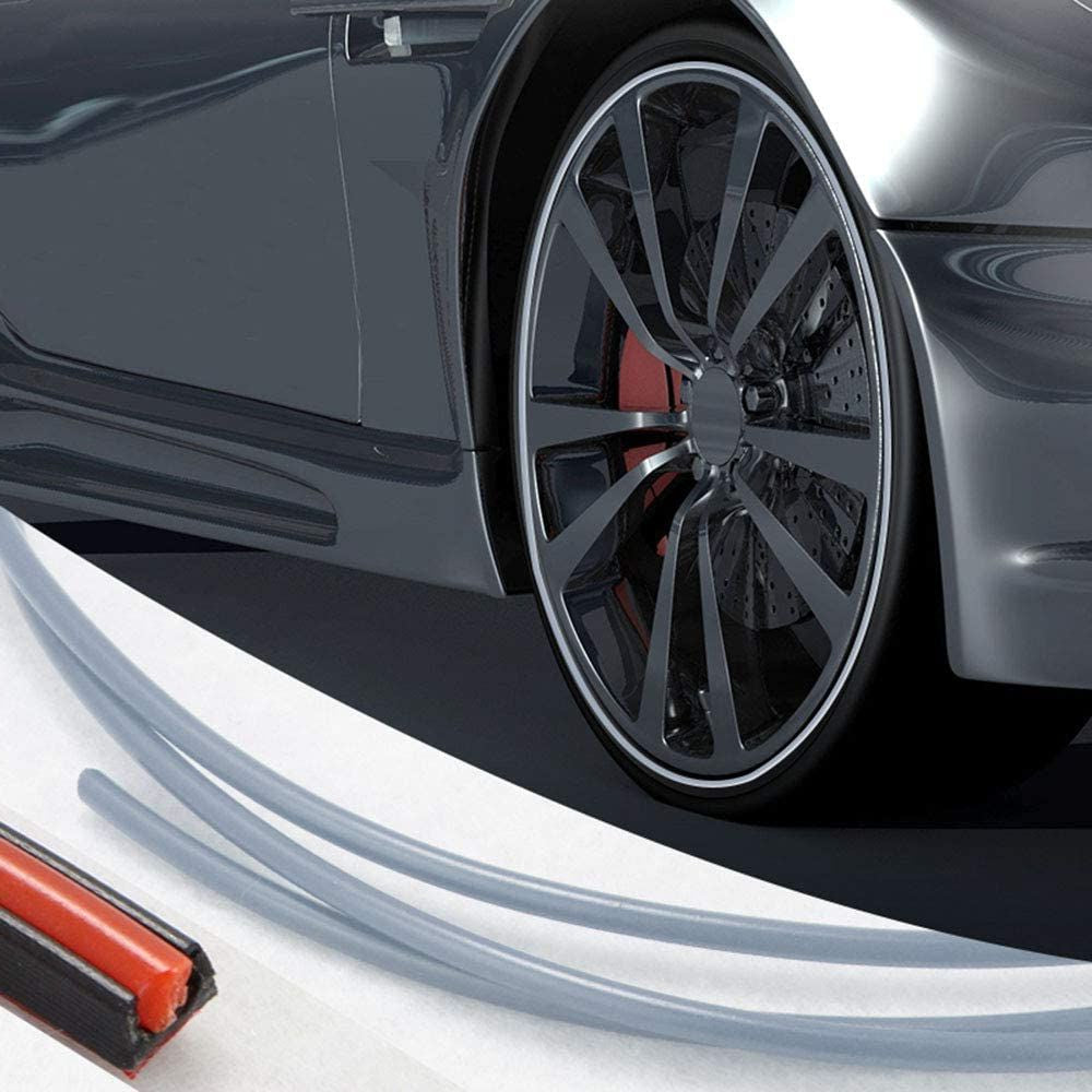 Belro Pro Wheel Rim Protector for outdoor use, showing the durable rubber strip installed on a car wheel rim.