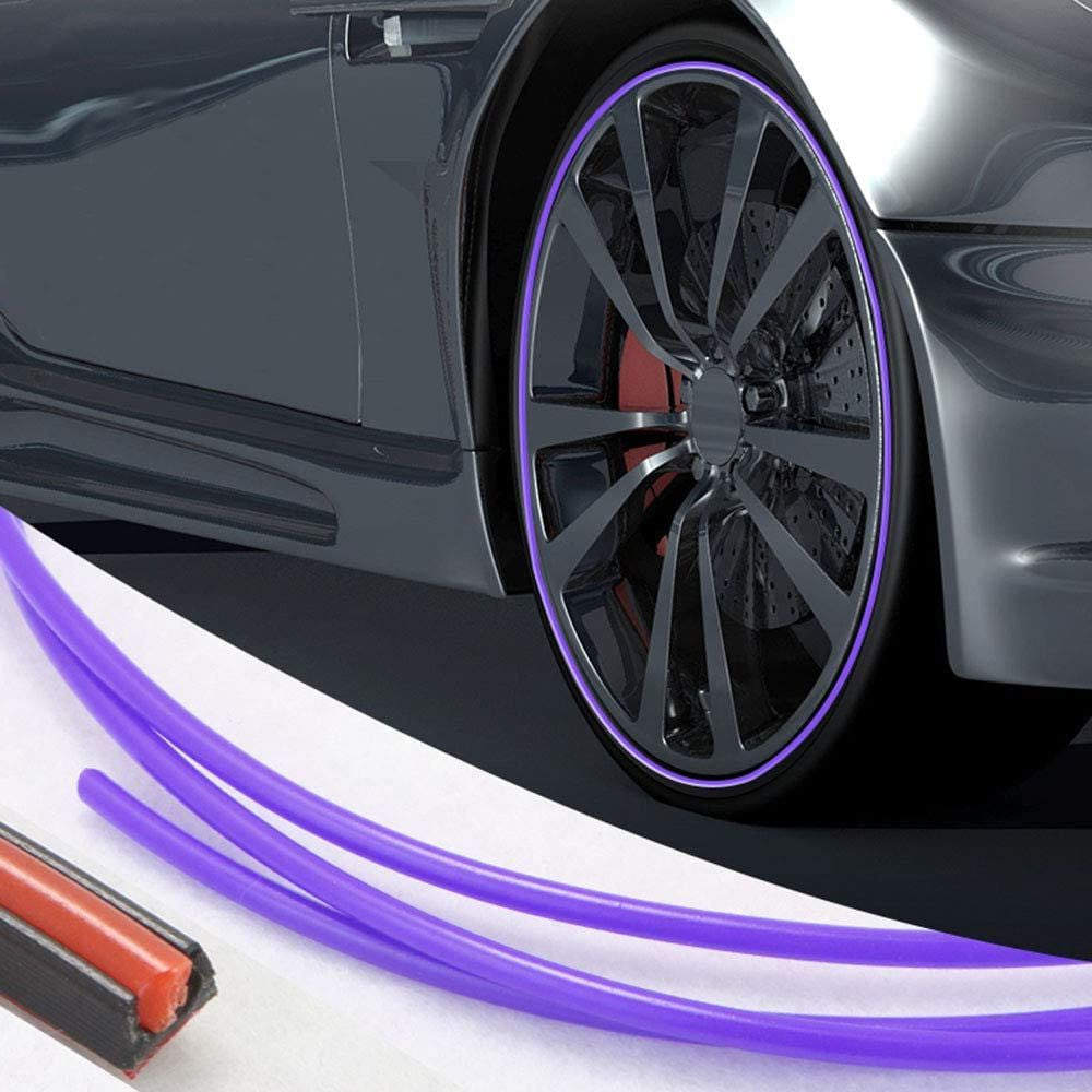 Belro Pro Wheel Rim Protector for outdoor use, showing a close-up of the durable rubber strip fitting around a vehicle wheel rim.