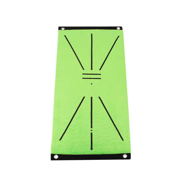 Belro golf outdoor swing mat placed on a grassy outdoor area, designed for protecting surfaces during golf swings.