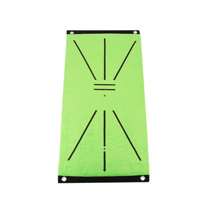 Belro golf outdoor swing mat placed on a grassy outdoor area, designed for protecting surfaces during golf swings.