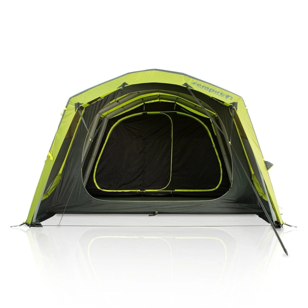 Casavibeo Evo TL V2 Air Tent set up outdoors with open door and visible fabric and air poles, ideal for camping adventures.