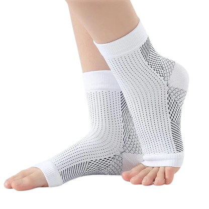 Belro compression support socks with open-toe design and non-slip fit, ideal for comfortable, supportive legwear.