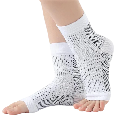 Belro compression support socks with open-toe design and non-slip fit, ideal for comfortable, supportive legwear.